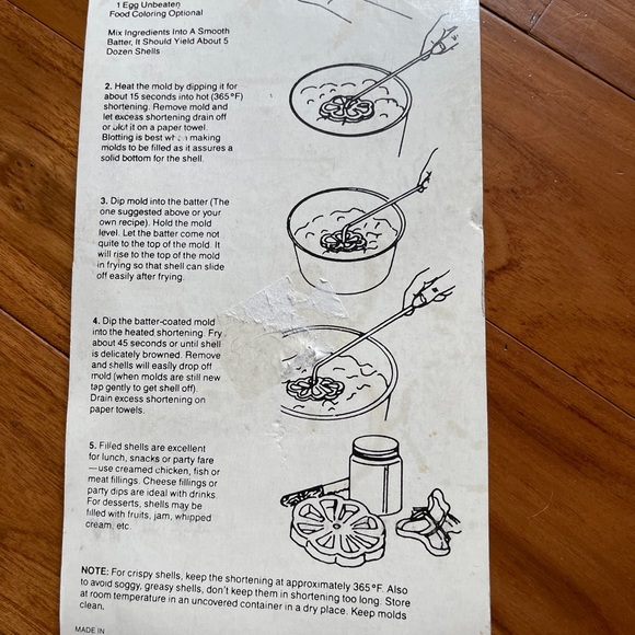 Vintage rosette cookie mold set new in package - Picture 4 of 4